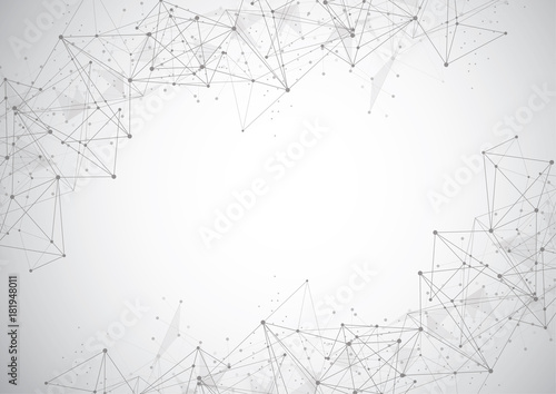 Abstract Polygonal Space Background with Connecting Dots and Lines. Vector Illustration