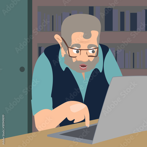 internet troll vector cartoon illustration