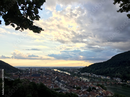 heidelberg old town aldstadt viewpoint from scheffelterasse a castle terrace view. Heidelberg, Germany