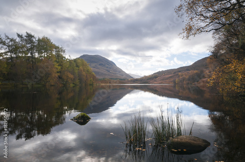 Loch Reflections / An Dubh Lochan, Glen Spean, Highlands, Scotland, October 2017 photo