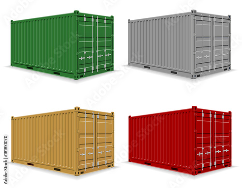cargo container for the delivery and transportation of merchandise and goods stock vector illustration
