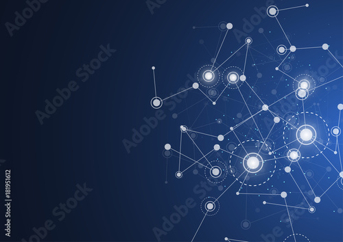 Abstract connecting dots and lines. Connection science background. Vector illustration