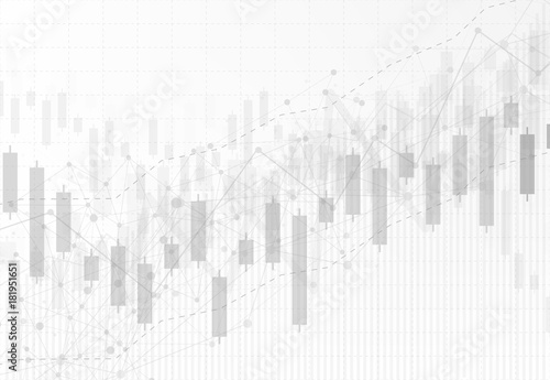 Business candle stick graph chart of stock market investment trading on dark background design. Bullish point, Trend of graph. Vector illustration