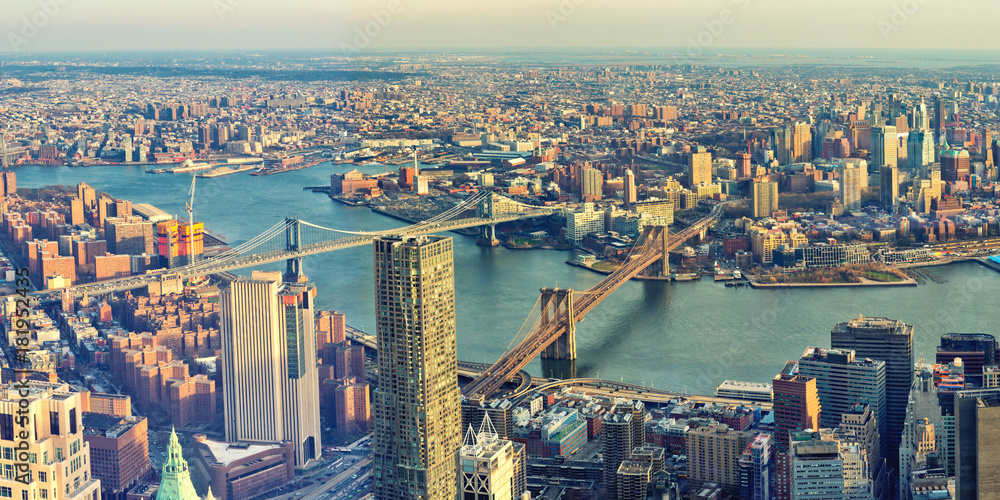 Fototapeta premium Manhattan i Brooklyn Bridges