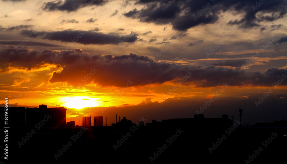 Evening Sky in the community with the sun go down. Evening Sky in the community with the sun go down.