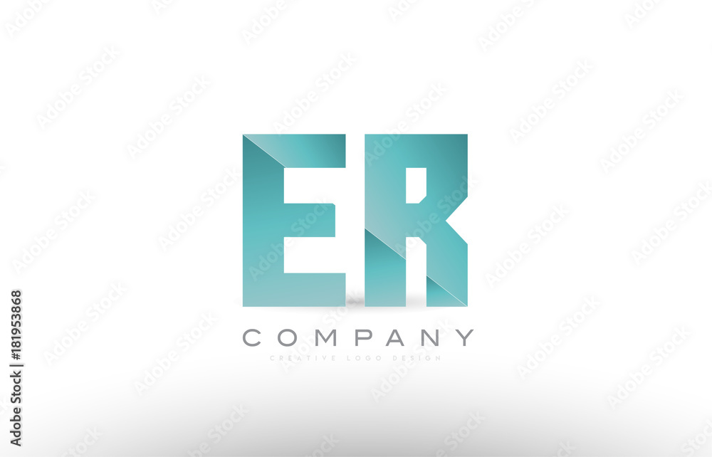 Fototapeta premium er e r alphabet letter green logo icon design