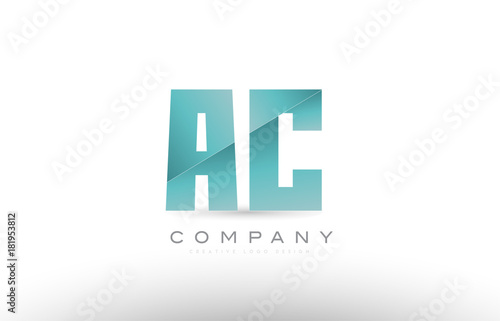 ac a c alphabet letter green logo icon design