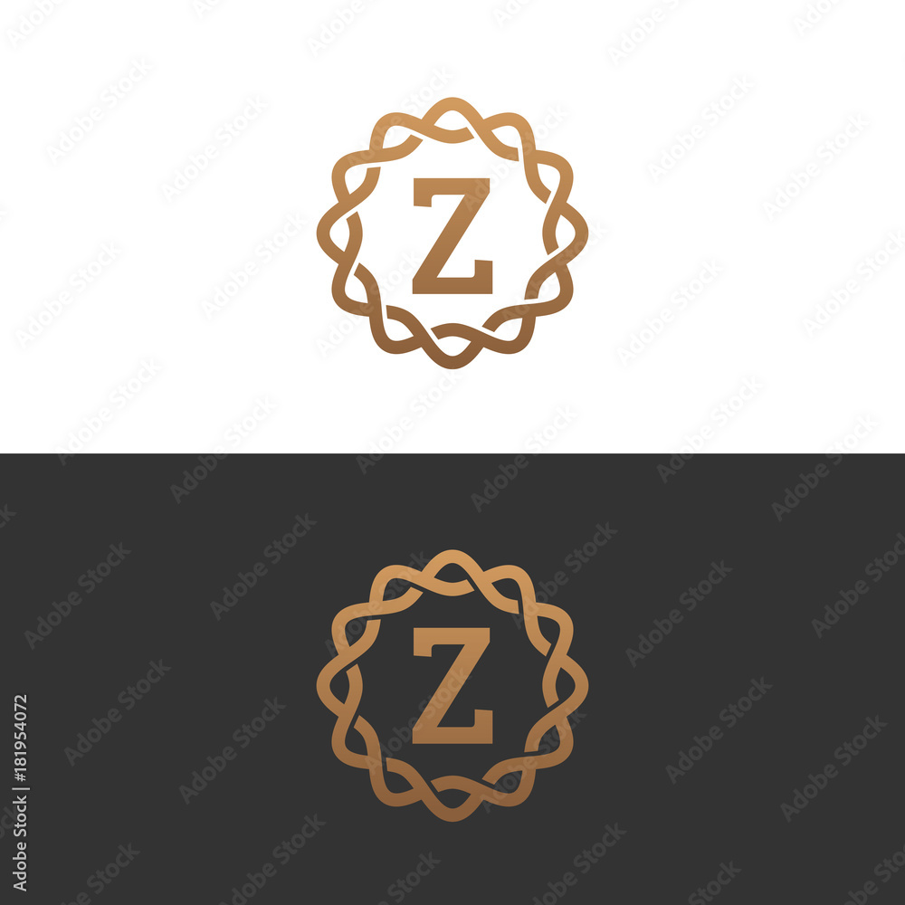 Letter Z Monogram design elements, graceful template. Elegant line With Z Label Template