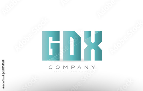 gdx g d x alphabet three 3 letter green logo icon design