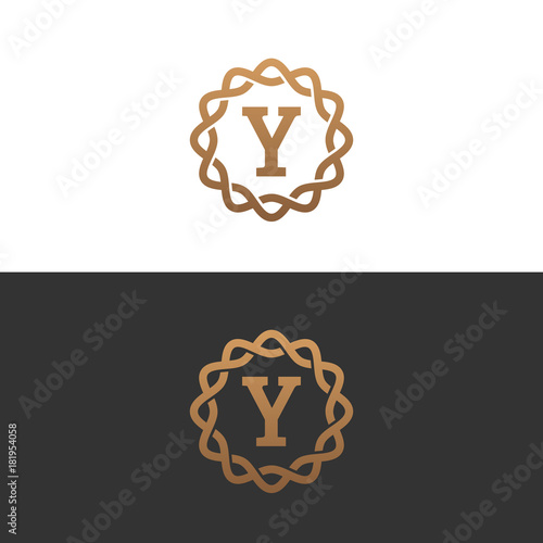 Letter Y Monogram design elements, graceful template. Elegant line art logo design. Retro Vintage Insignia or Logotype. Business sign, identity, label, badge, Cafe, Hotel. Vector illustration
