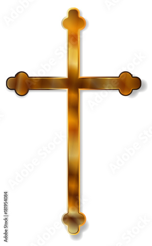 Isolated Golden Crucifix