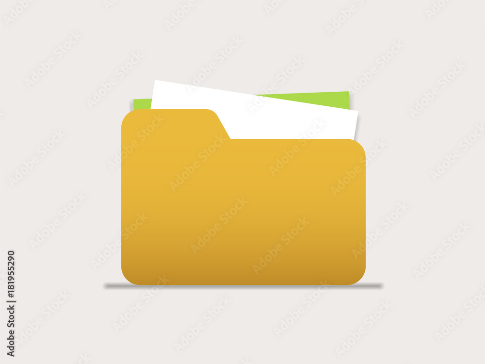 Icon folders with documents for computer, mobile phone or web interface. Vector illustration isolated on light background. Icon folders with documents for computer, mobile phone or web interface. Vector illustration isolated on light background.