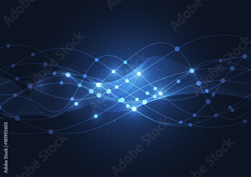 Abstract technology big data visualization. Futuristic space infographic. Information aesthetic background design. Vector illustration