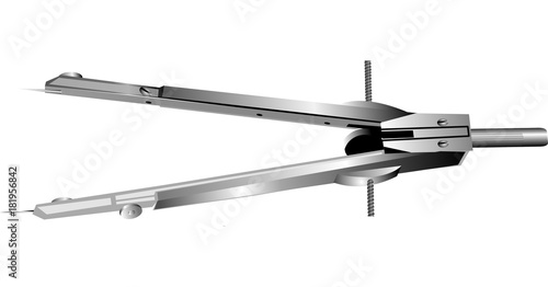 Divider compass office and school products isolated vector illustration