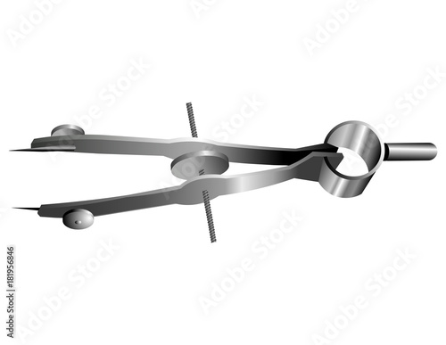 Screw compasses office and school products isolated vector illustration