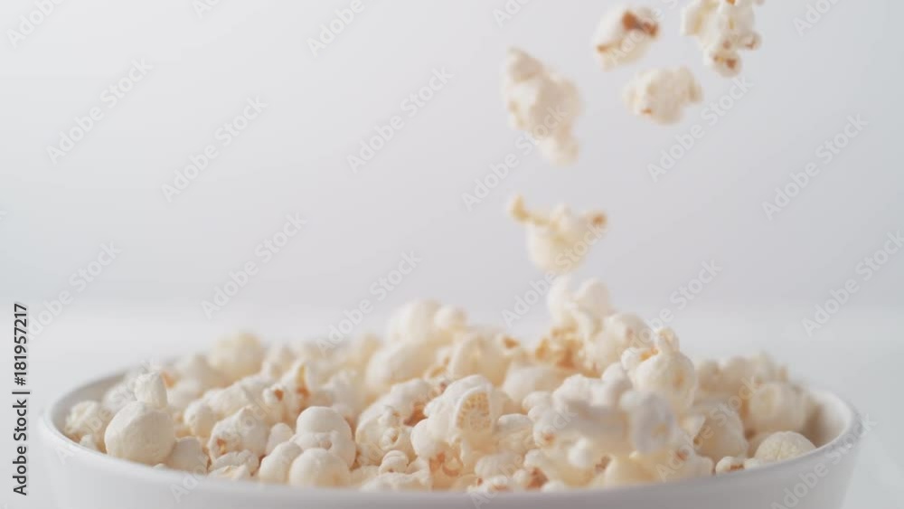 Popcorn falling. Shot with high speed camera, phantom flex 4K. Slow Motion. Popcorn falling. Shot with high speed camera, phantom flex 4K. Slow Motion.