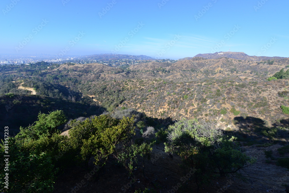 The Hollywood Hills overlooking a misty Los Angeles in the early morning
The Hollywood Hills overlooking a misty Los Angeles in the early morning