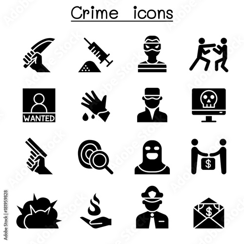 Crime & violence icon set