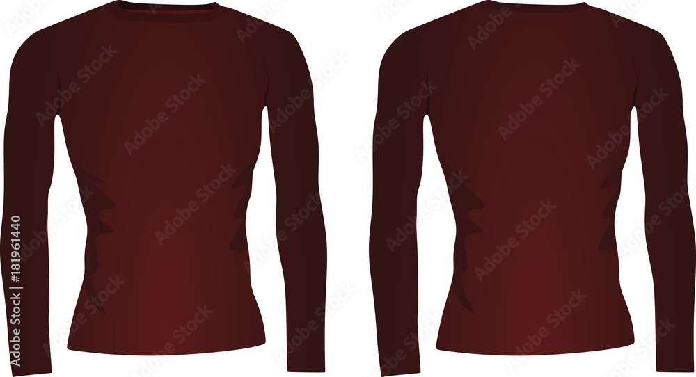 Naklejka premium Red long sleeve t shirt. vector illustration
