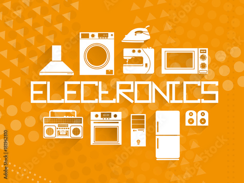 hand-drawn flat banner household appliances