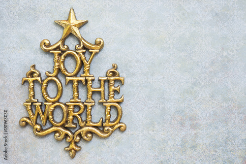 Fotografija Joy to the world ornament on a decorative background