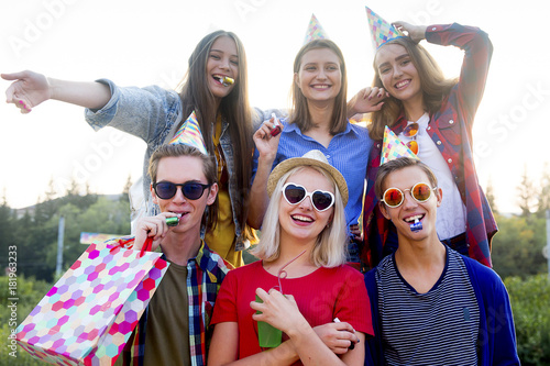 Teens having a party