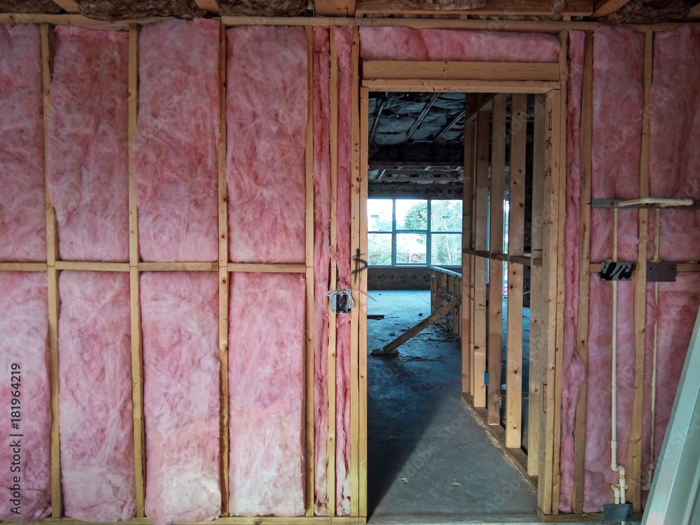 Stud wall insulation Stock Photo | Adobe Stock