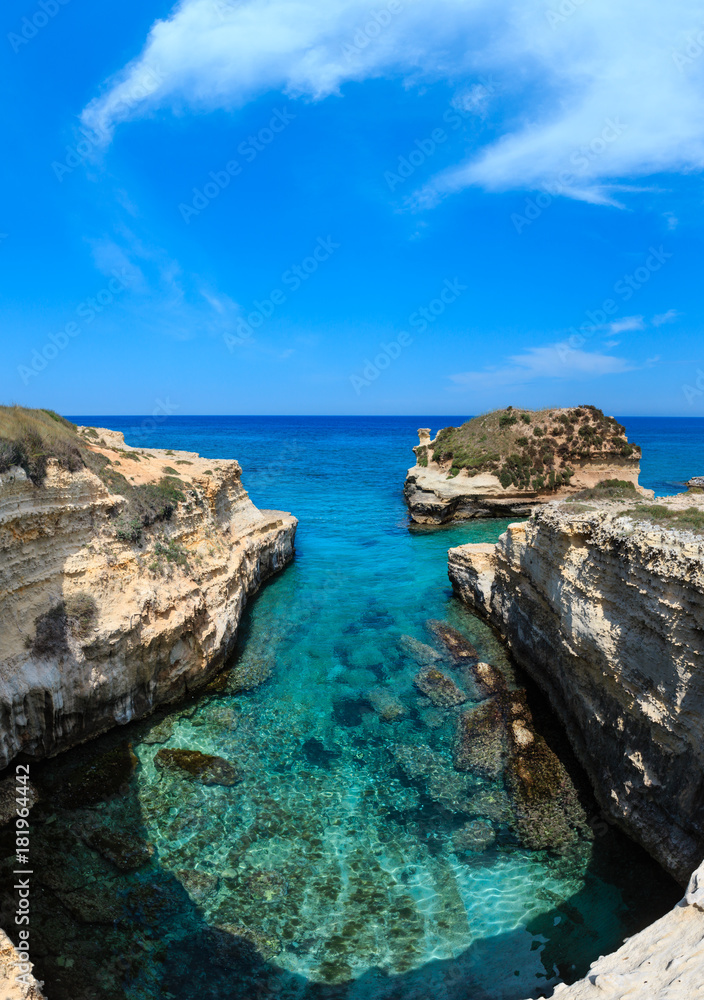 Grotta dello Mbruficu, Salento sea coast, Italy Grotta dello Mbruficu, Salento sea coast, Italy