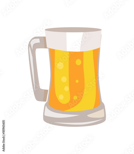 Mug of Light Beer Vector Illustration Isolated