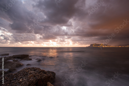 Long exposure seascape of Alanya in Turkey