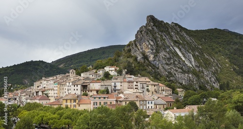 view of the medieval village of Serres, south east of France, north of Provence, park of Baronies