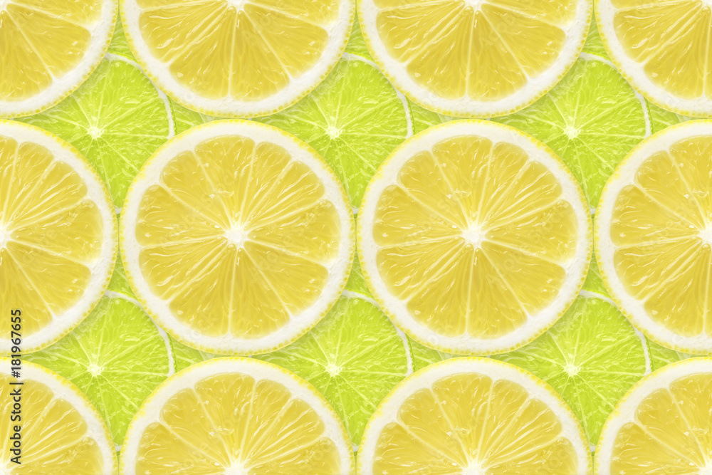 lemon over lime slices