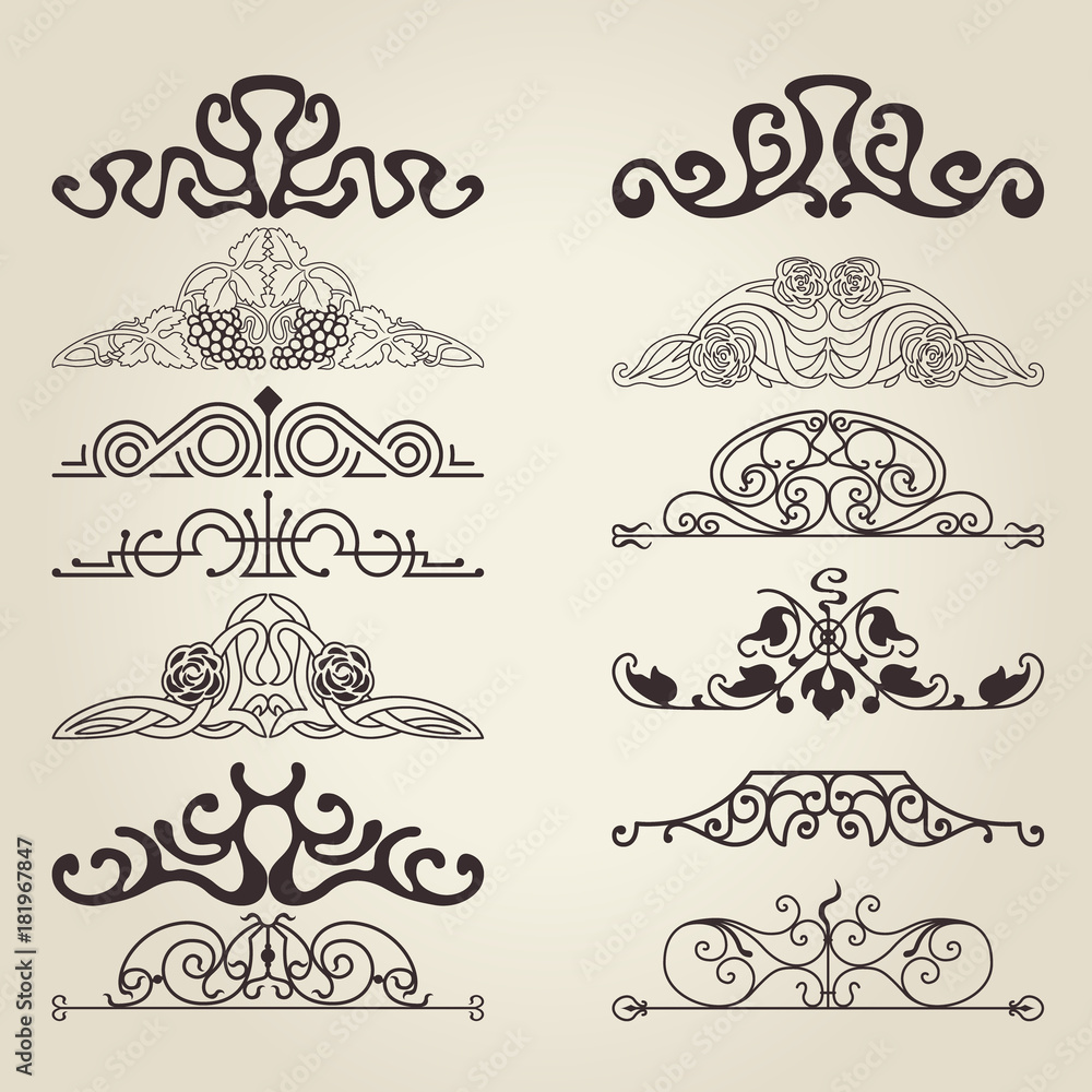 The vector image of Vintage decorative elements