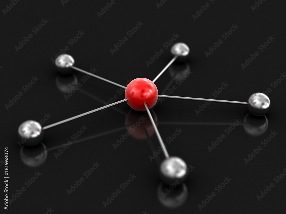 Obraz premium Red and silver network concept