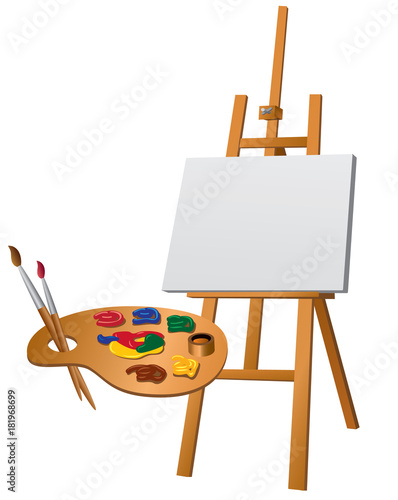 easel and palette