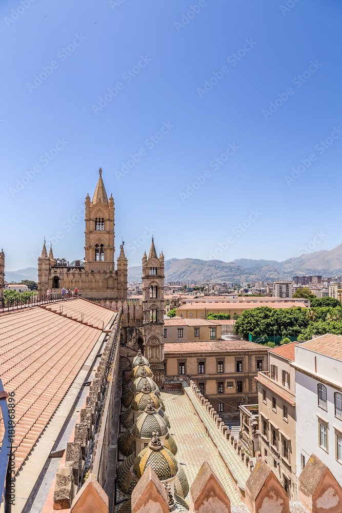 Palermo, Italy. View of the Cathedral from top