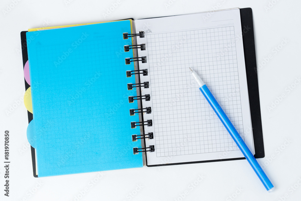 Blank note paper with pen. isolated on white. Blank note paper with pen. isolated on white.