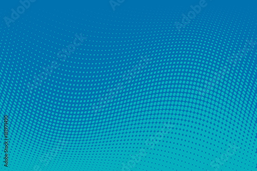 Blue Wavy pattern Halftone background. Comic dotted backdrop with circles, dots, rounds