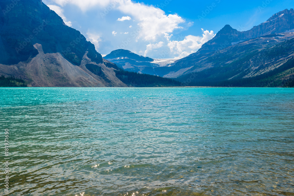 Majestic mountain lake in Canada. Bow Lake.