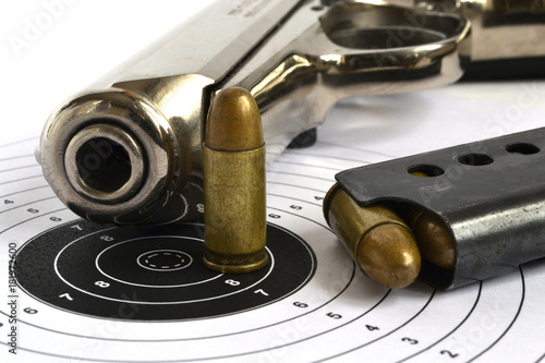 Naklejka Pistol and ammunition
