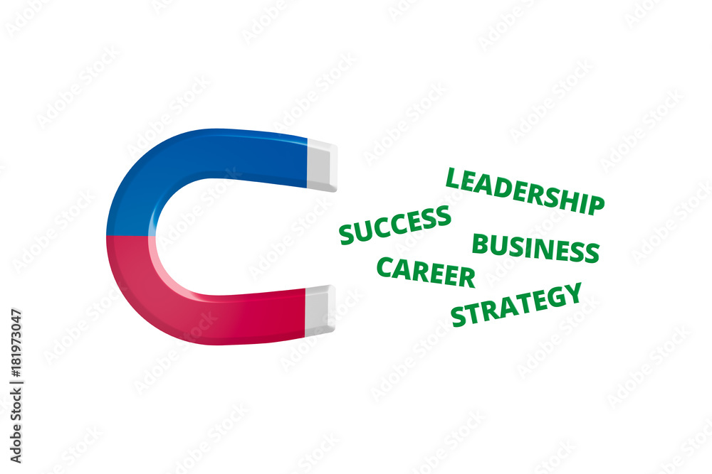 Magnet with Chart in Business Concept Magnet with Chart in Business Concept