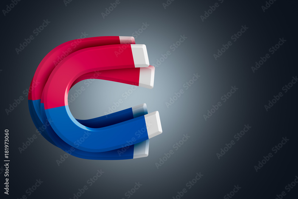 Red and Blue Magnets on White Red and Blue Magnets on White