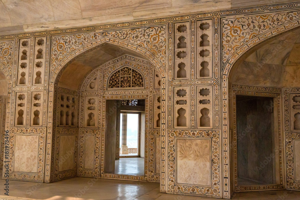 Interior of Golden Pavilion in Fort of Agra