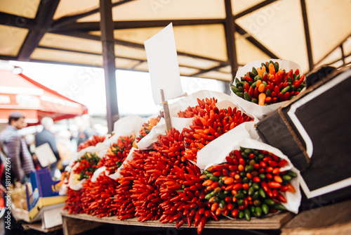 a bunch of crispy chili peppers