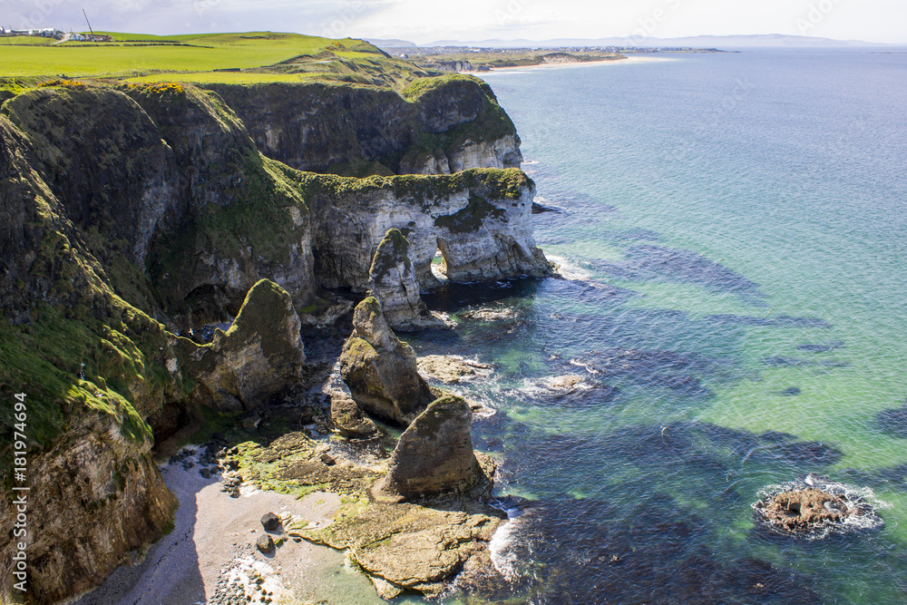 Views of the Causeway Coast in Northern Ireland, United Kingdom, from the Magheracross viewpoint