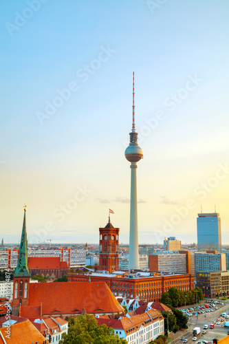 Obraz na płótnie Aerial overview of Berlin w salonie