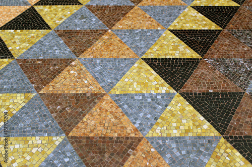 Colorful triangles on a mosaic tessellation floor