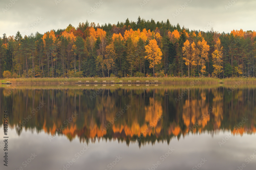 Autumn colors on the lake, Poland Autumn colors on the lake, Poland
