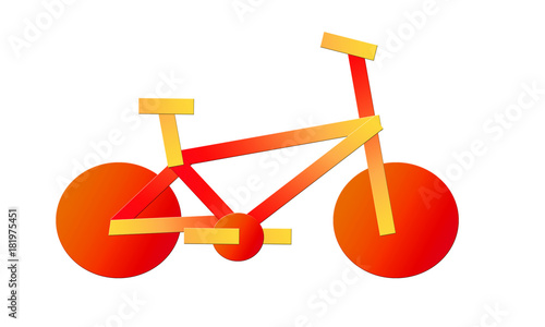 origami bicycle vector