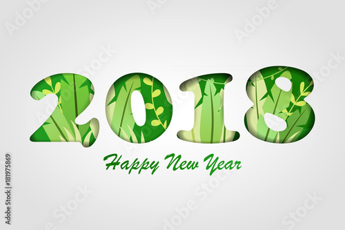 2018 new year. banner. vector illustration. decorative figures